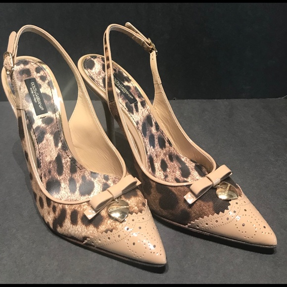 Dolce & Gabbana HH leopard sling back with buckle - Picture 1 of 4